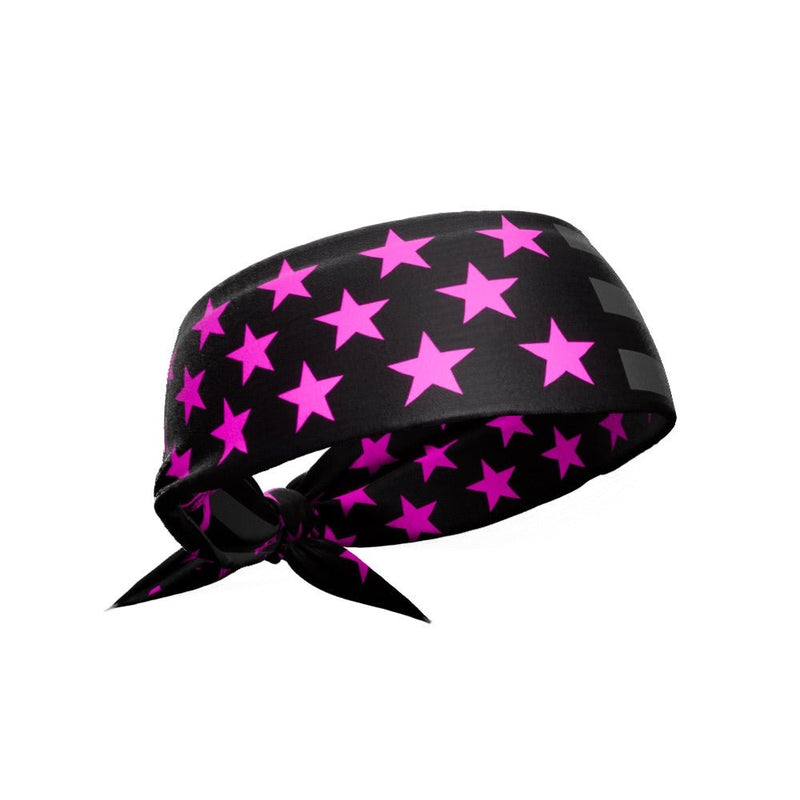 Load image into Gallery viewer, Shadow USA Flag - Breast Cancer Awareness Tie Headband
