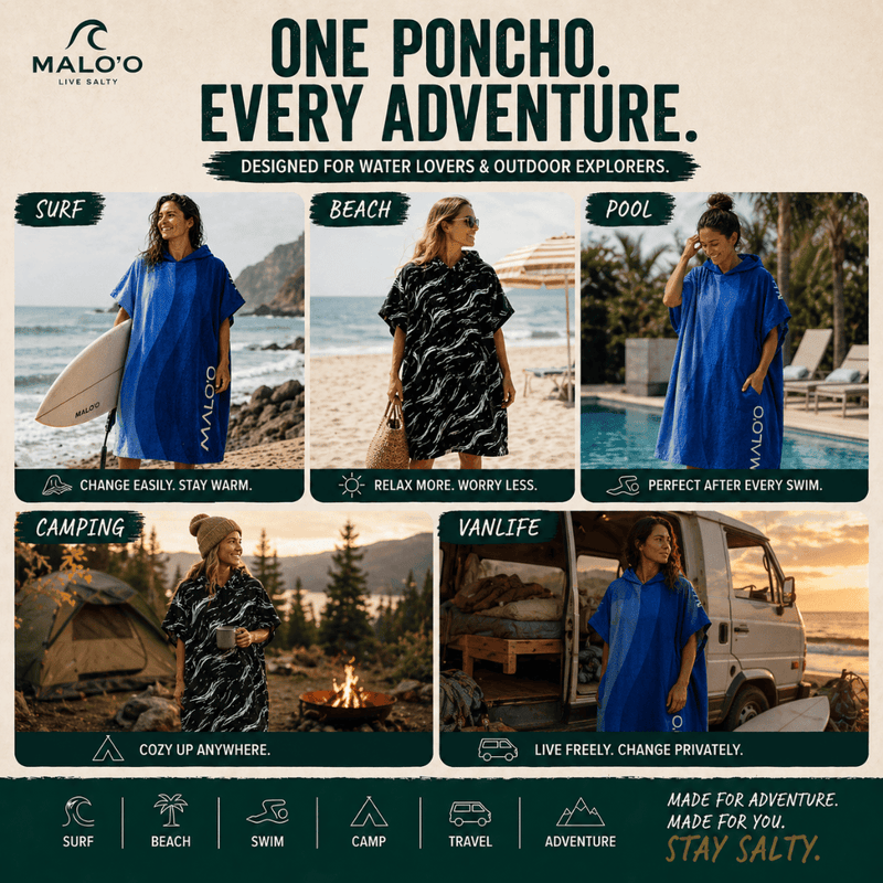 Load image into Gallery viewer, Mehana Changing Poncho – Quick-Dry Surf Poncho &amp; Hooded Towel for Beach &amp; Water Adventures
