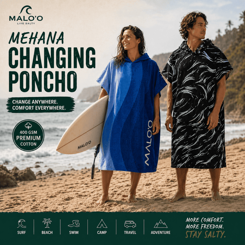 Load image into Gallery viewer, Mehana Changing Poncho – Quick-Dry Surf Poncho &amp; Hooded Towel for Beach &amp; Water Adventures
