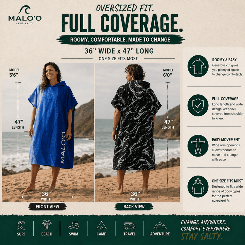 Load image into Gallery viewer, Mehana Changing Poncho – Quick-Dry Surf Poncho &amp; Hooded Towel for Beach &amp; Water Adventures
