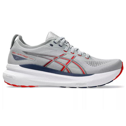 Men's Asics Gel-Kayano 31, Piedmont Grey/Fiery Red, 12.5 D Medium - Skoutley Outdoors LLC