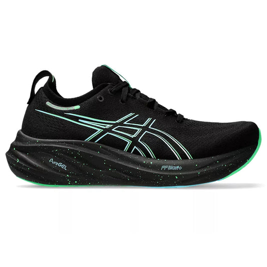 Men's Asics Gel-Nimbus 26, Black/Soothing Sea, 11.5 D Medium - Skoutley Outdoors LLC