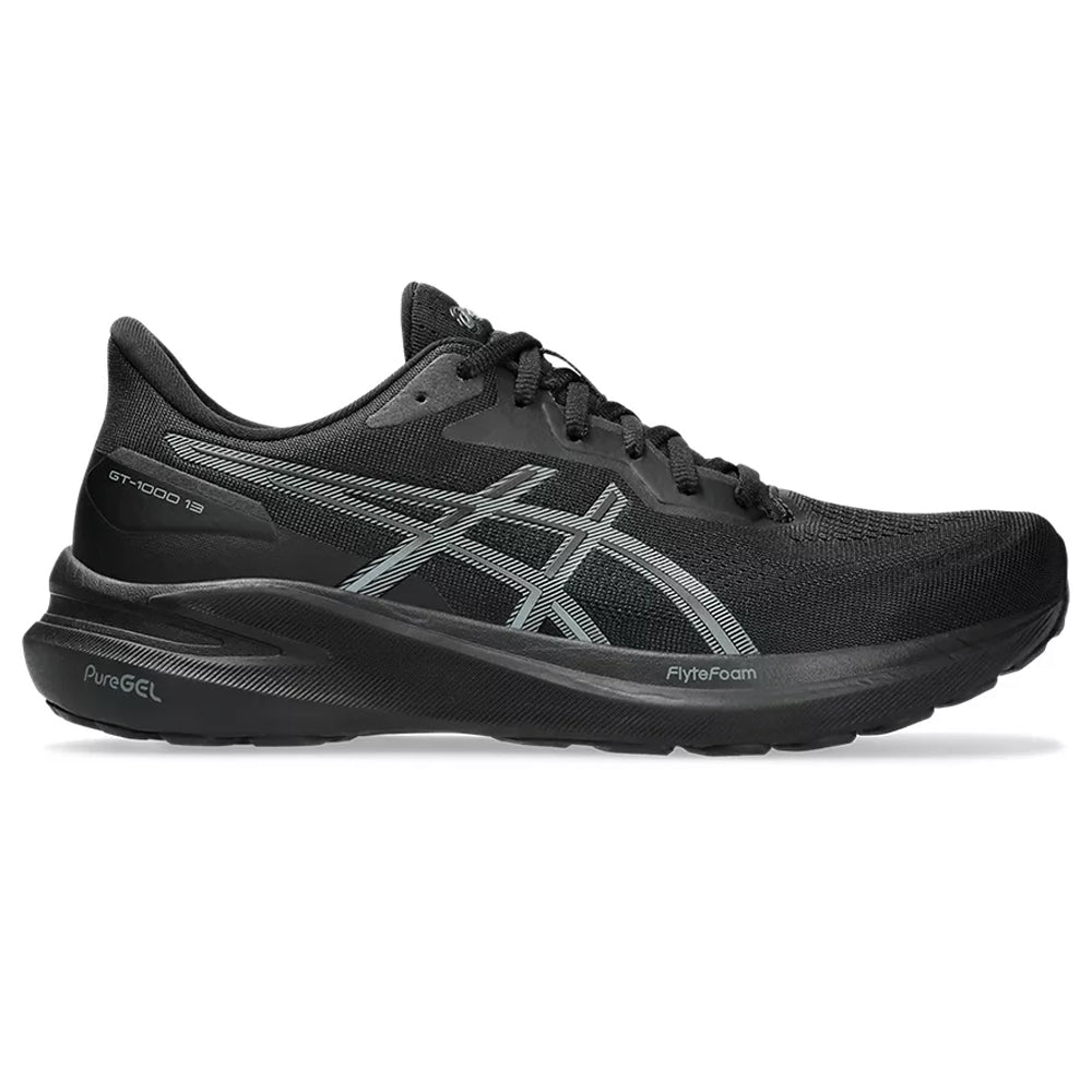 Men's Asics GT-1000 13, Black/Steel Grey, 10 D Medium - Skoutley Outdoors LLC
