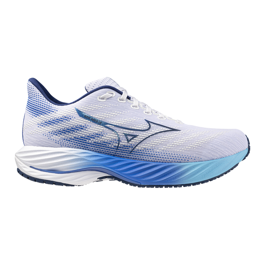 Men's Mizuno Wave Rider 28, White/Estate Blue, 15 D Medium - Skoutley Outdoors LLC