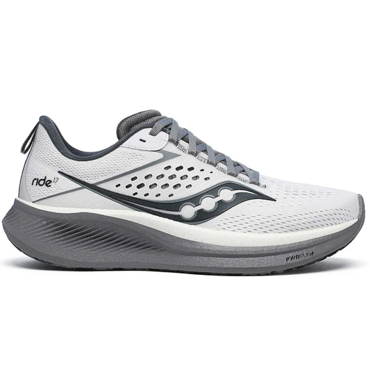 Men's Saucony Ride 17, White/Black, 12.5 D Medium - Skoutley Outdoors LLC