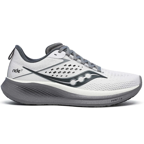 Men's Saucony Ride 17, White/Black, 12.5 D Medium - Skoutley Outdoors LLC