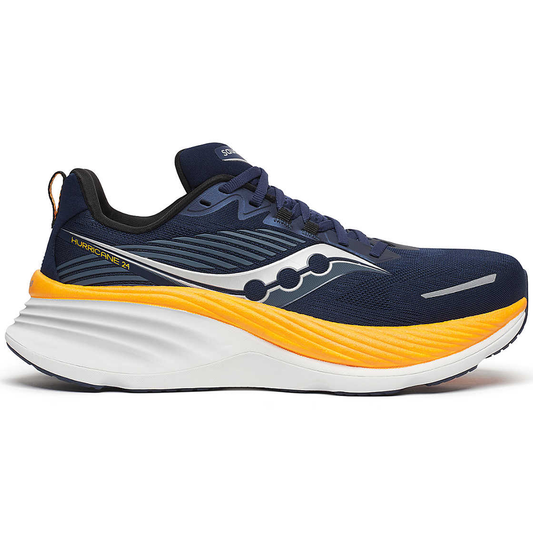 Men's Saucony Hurricane 24, Navy/Peel, 9.5 2E Wide - Skoutley Outdoors LLC