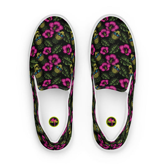 Rad Palm Pineapple Head Men’s Slip On Canvas Shoes