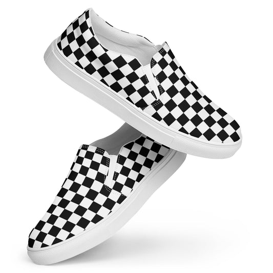 Checkered Men’s Slip-On Canvas Shoes