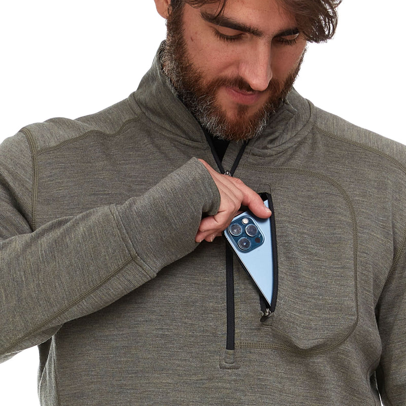 Load image into Gallery viewer, Heavyweight Men's Wool 1/4 Zip - 100% Merino Wool
