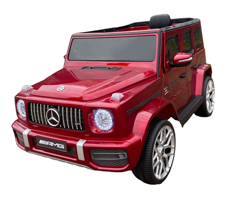 Load image into Gallery viewer, Mercedes Benz 12V Electric Kids Ride-on Car with Remote Control and MP3 Player in Burgundy, White, and Yellow
