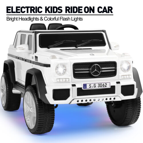 Mercedes-Benz 12V Kids Ride On Car with Music, LED Lights, Bluetooth, and Remote Control