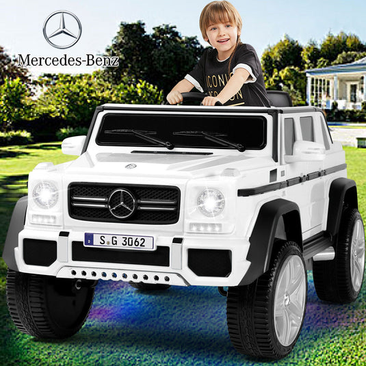 Mercedes-Benz 12V Kids Ride On Car with Music, LED Lights, Bluetooth, and Remote Control