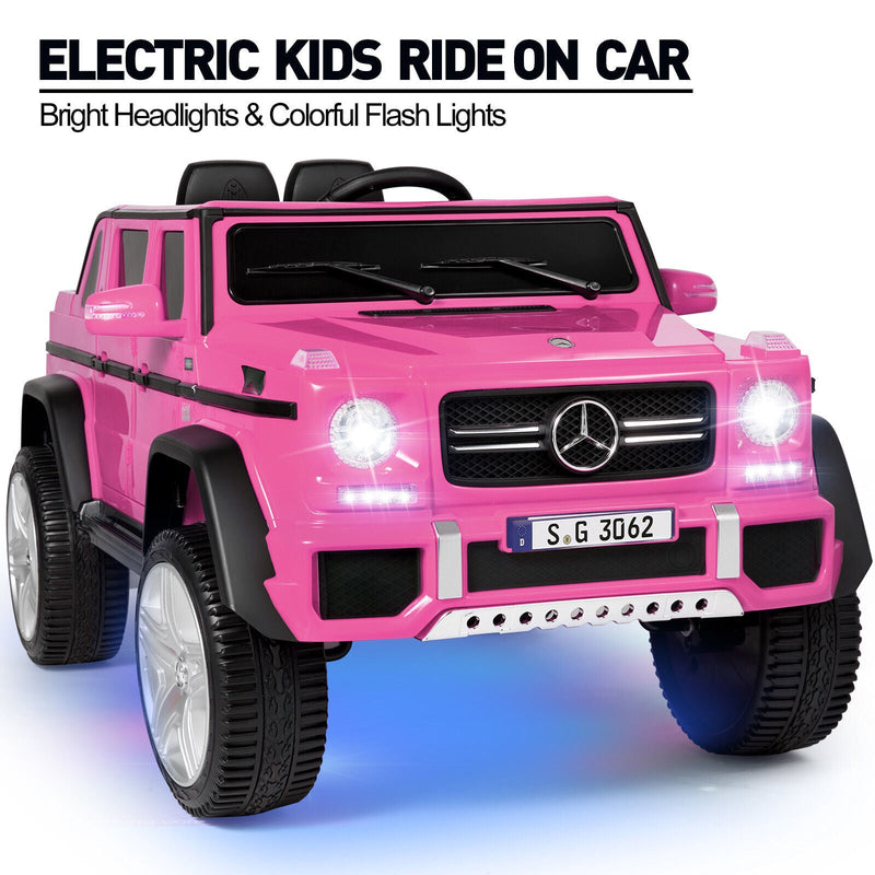 Load image into Gallery viewer, Mercedes-Benz Electric Ride-On Car for Kids with 3 Speeds, LED Lights, and RC Control - Pink
