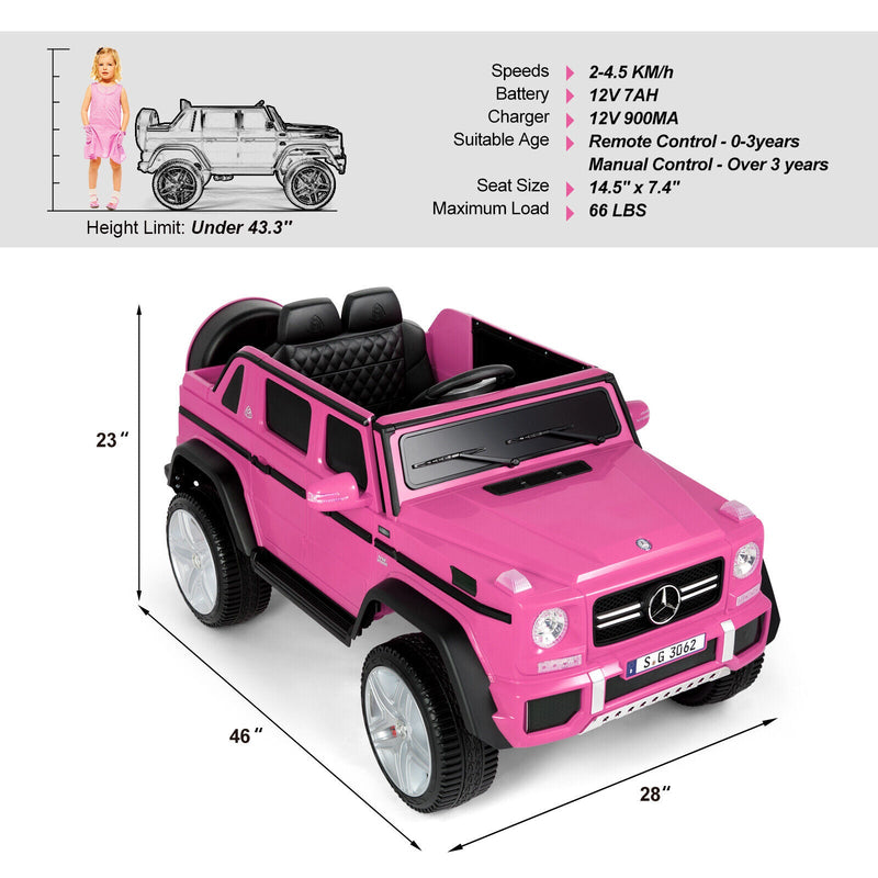 Load image into Gallery viewer, Mercedes-Benz Electric Ride-On Car for Kids with 3 Speeds, LED Lights, and RC Control - Pink
