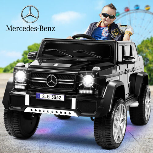 Load image into Gallery viewer, Mercedes-Benz Electric Ride-On Car for Kids with 3 Speeds, LED Lights, and Remote Control - Black
