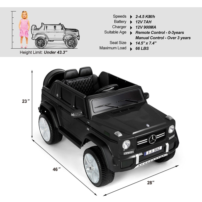 Load image into Gallery viewer, Mercedes-Benz Electric Ride-On Car for Kids with 3 Speeds, LED Lights, and Remote Control - Black
