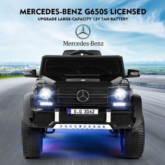 Mercedes-Benz Kids Ride-On Car with 3 Speeds, LED Lights, Music, and Remote Control - 12V Battery Powered