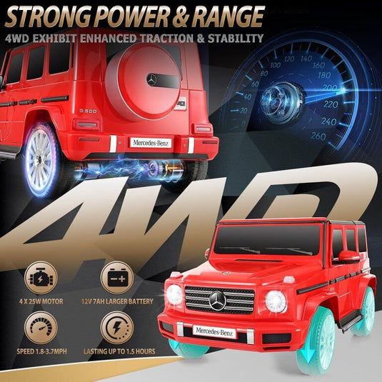 Mercedes Benz G500 12V Ride On Car for Kids with Remote Control and Music Player
