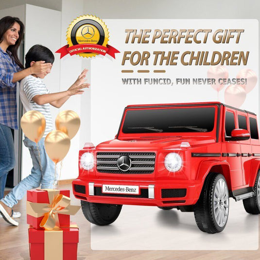Licensed Mercedes-Benz G500 4WD Kids Ride-On Car with Remote Control and LED Lights - 12V