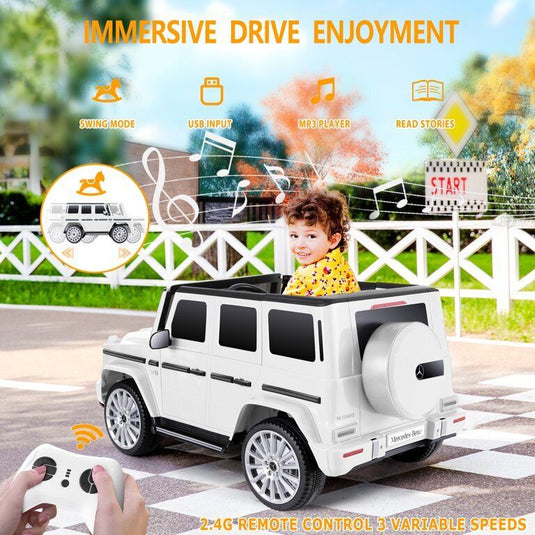Licensed Mercedes Benz G500 4WD Electric Ride-On Car for Kids with Remote Control and MP3 Player