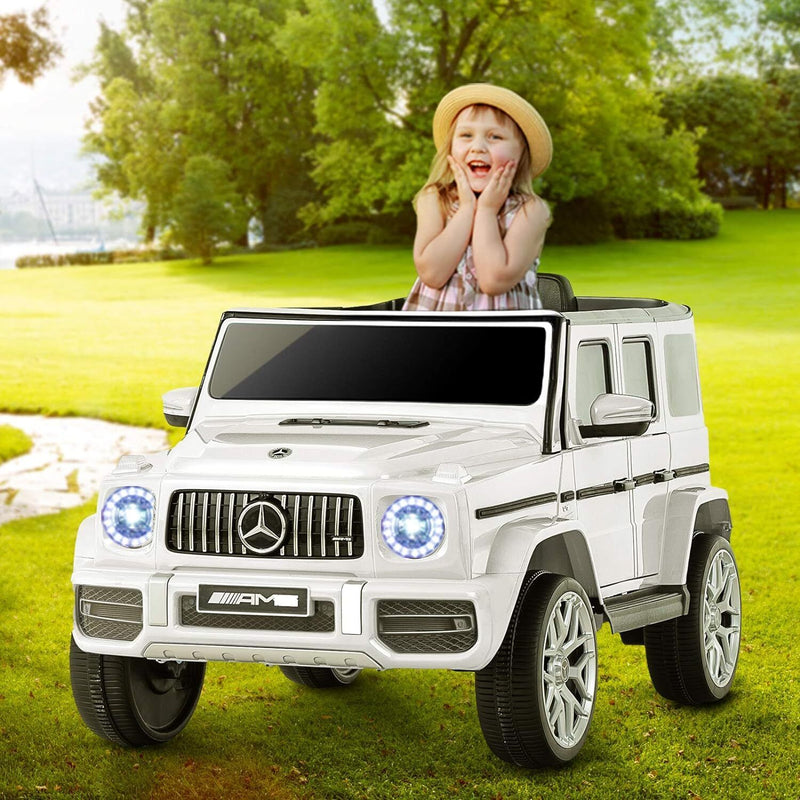 Load image into Gallery viewer, Mercedes-Benz G63 Kids Ride On Car AMG with Music, LED Lights, and AUX - 12V, White
