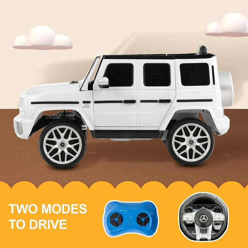 Load image into Gallery viewer, Mercedes-Benz G63 Kids Ride On Car AMG with Music, LED Lights, and AUX - 12V, White
