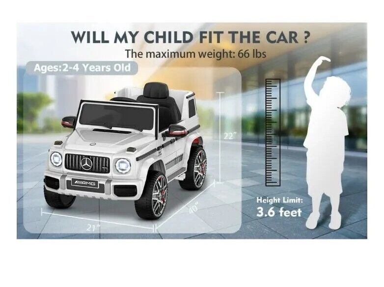 Load image into Gallery viewer, Mercedes-Benz G63 Licensed Ride-On Car with Remote Control and LED Headlights - 12V Power for Endless Fun!
