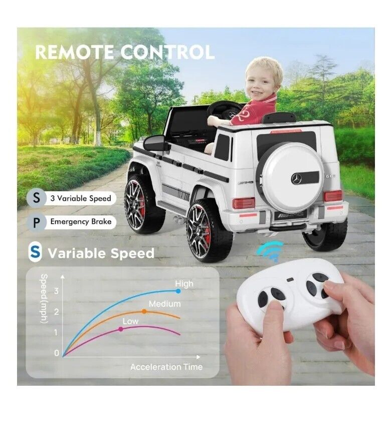 Load image into Gallery viewer, Mercedes-Benz G63 Licensed Ride-On Car with Remote Control and LED Headlights - 12V Power for Endless Fun!
