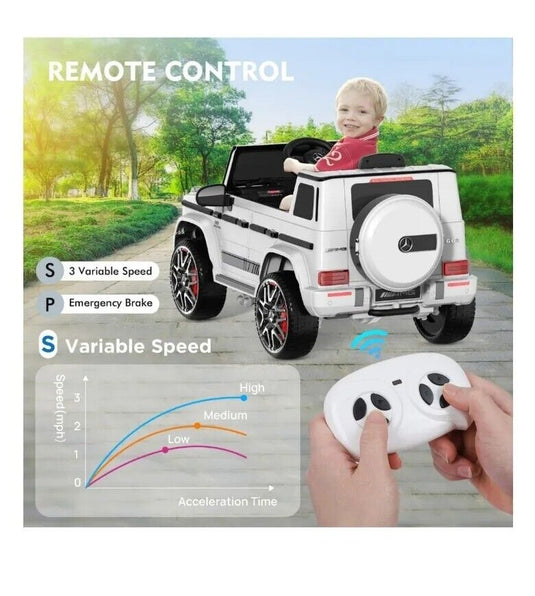 Mercedes-Benz G63 Licensed Ride-On Car with Remote Control and LED Headlights - 12V Power for Endless Fun!