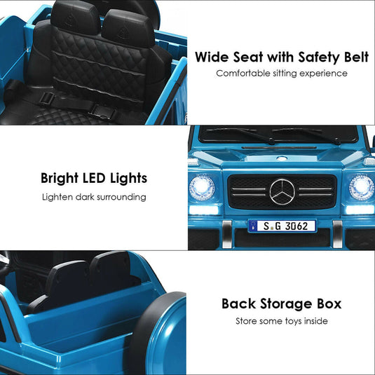 Mercedes-Benz Kids Ride On Car with RC Control and Trunk - 12V Navy