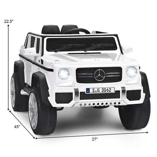 Mercedes-Benz Kids Ride On Car with RC Control and Trunk - 12V White