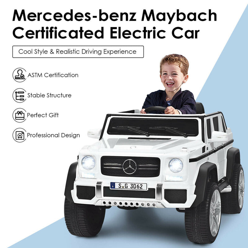 Load image into Gallery viewer, Mercedes-Benz Kids Ride On Car with RC Control and Trunk - 12V White
