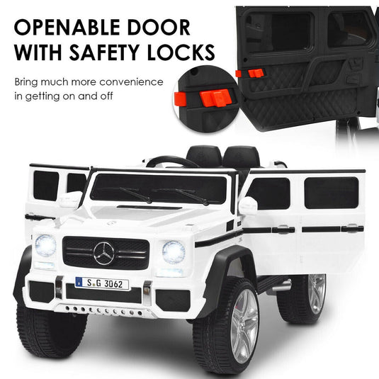 Mercedes-Benz Kids Ride On Car with RC Control and Trunk - 12V White