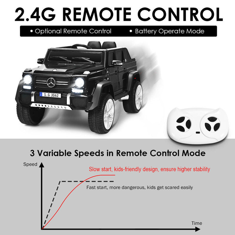 Load image into Gallery viewer, Mercedes-Benz Licensed 12V Kids Ride On Car with RC Control and Trunk in Black
