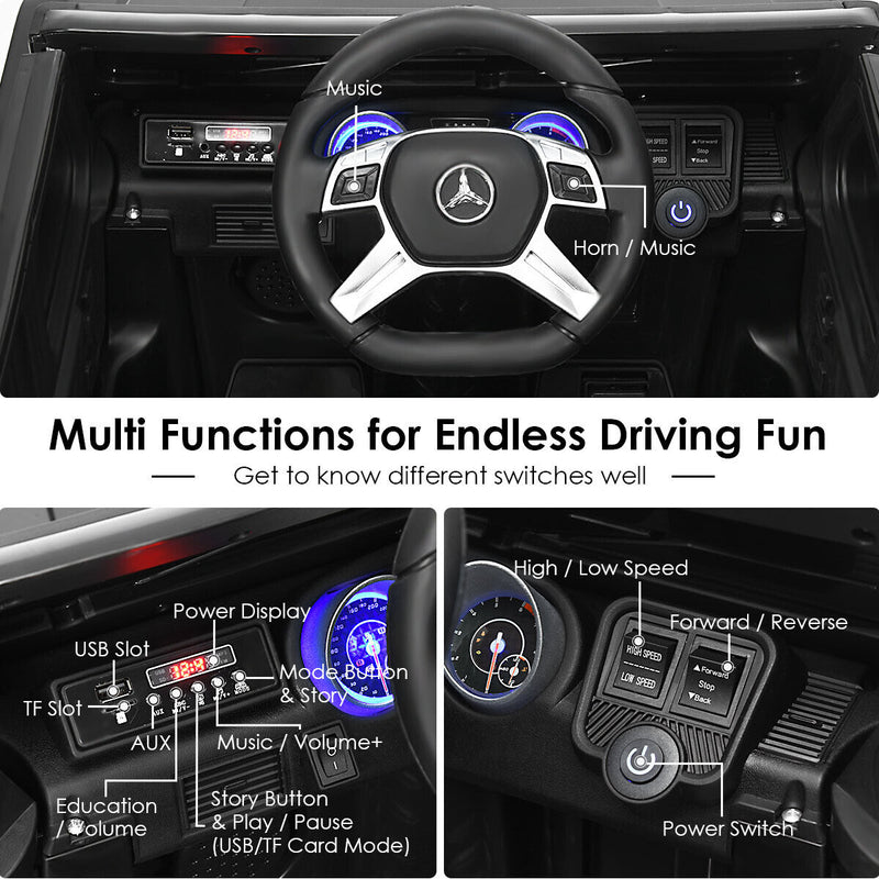 Load image into Gallery viewer, Mercedes-Benz Licensed 12V Kids Ride On Car with RC Control and Trunk in Black
