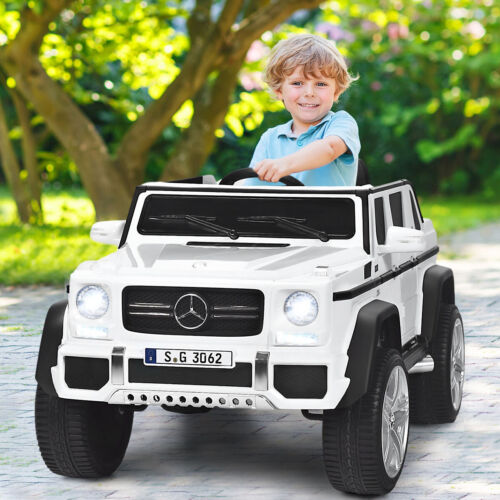 Mercedes-Benz Licensed 12V Kids Ride On Car with RC Control and Trunk in White