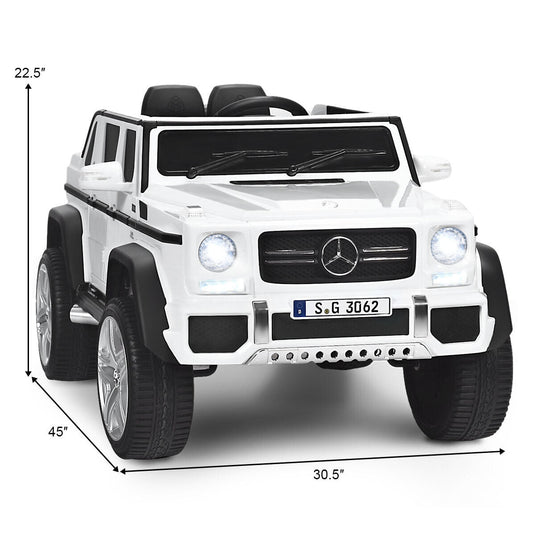 Mercedes-Benz Licensed 12V Kids Ride On Car with RC Control and Trunk in White