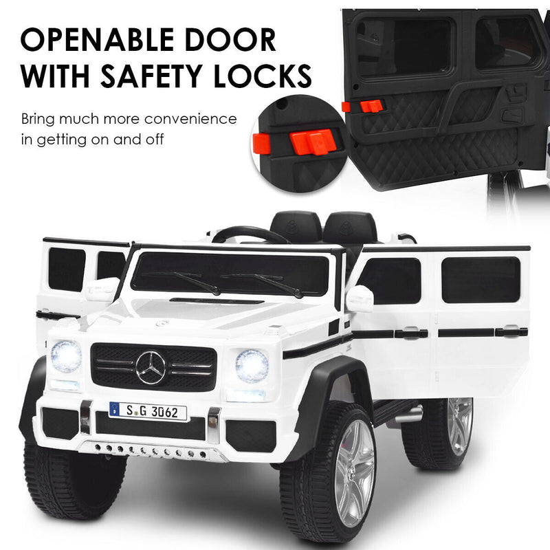 Load image into Gallery viewer, Mercedes-Benz Licensed 12V Kids Ride On Car with RC Control and Trunk in White
