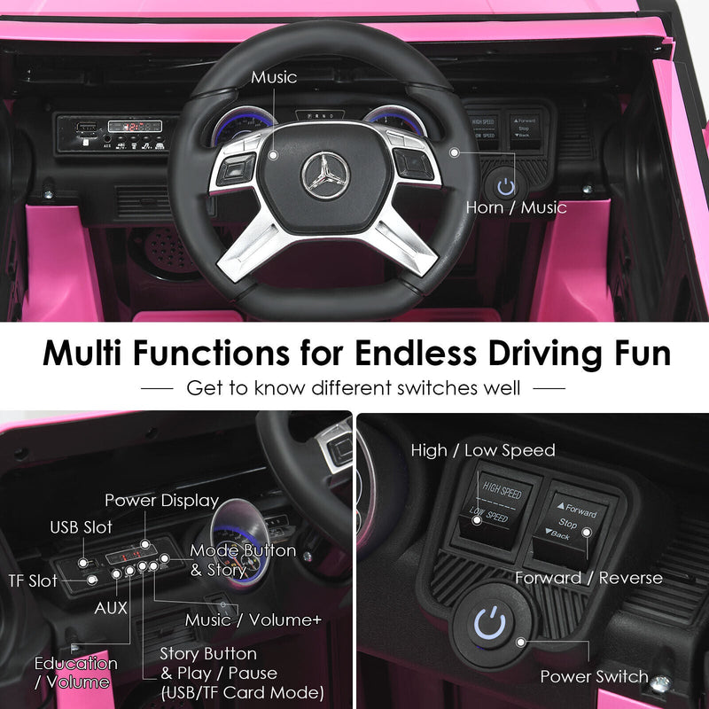 Load image into Gallery viewer, Mercedes-Benz Licensed 12V Pink Ride On Car for Kids with RC Control and Trunk
