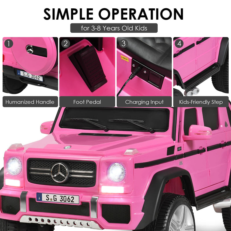 Load image into Gallery viewer, Mercedes-Benz Licensed 12V Pink Ride On Car for Kids with RC Control and Trunk
