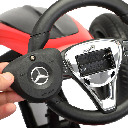 Mercedes Benz Licensed Go Kart for Kids with Horn and Music - Red, Suitable for Ages 3 and Up