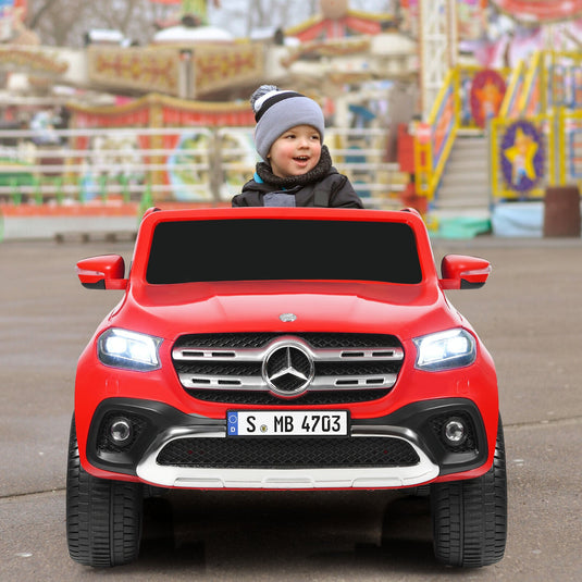 Mercedes Benz Licensed X Class RC 12V Ride On Car for Kids with Trunk - Red
