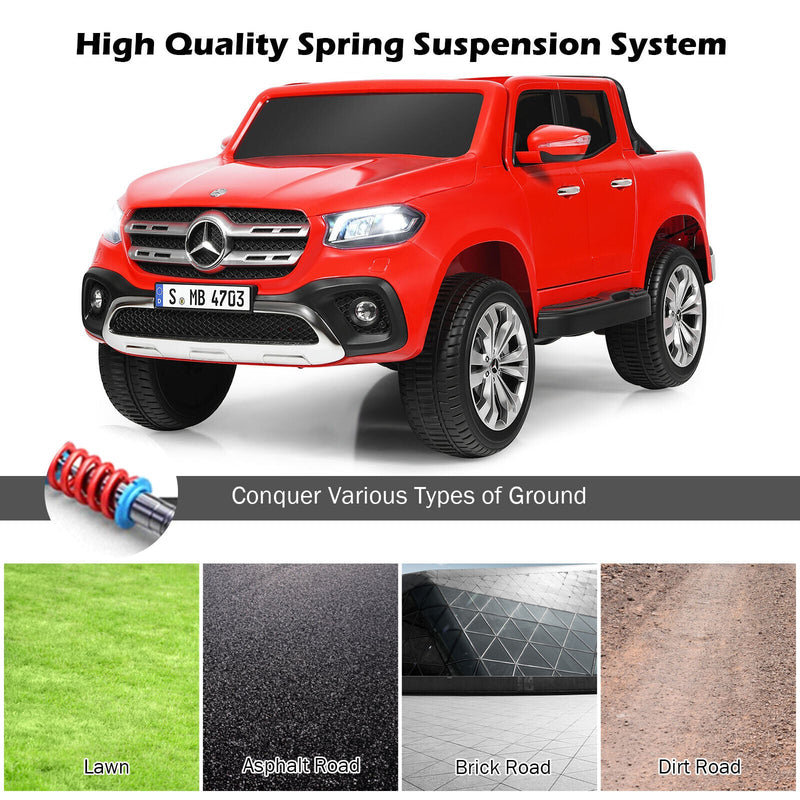 Load image into Gallery viewer, Mercedes Benz Licensed X Class RC 12V Ride On Car for Kids with Trunk - Red
