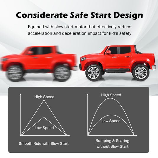 Mercedes Benz Licensed X Class RC 12V Ride On Car for Kids with Trunk - Red