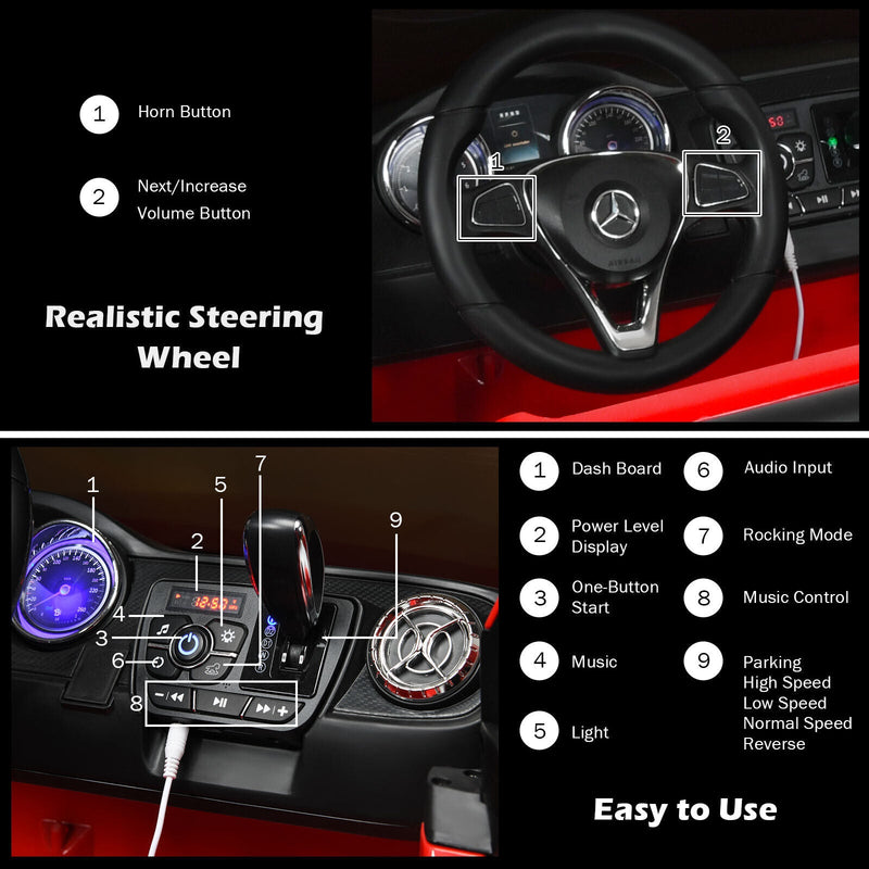 Load image into Gallery viewer, Mercedes Benz Licensed X Class RC 12V Ride On Car for Kids with Trunk - Red
