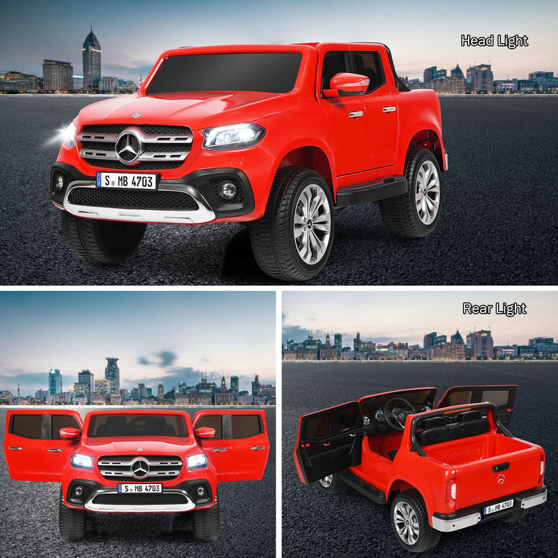 Load image into Gallery viewer, Mercedes Benz Licensed X Class RC 12V Ride On Car for Kids with Trunk - Red

