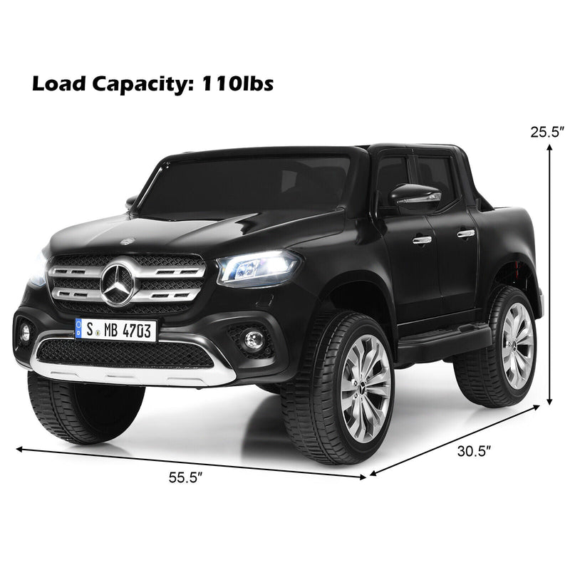 Load image into Gallery viewer, Mercedes Benz Licensed X Class RC 2-Seater 12V Kids Ride On Car with Trunk in Black

