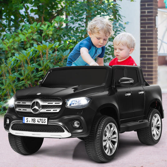 Mercedes Benz Licensed X Class RC 2-Seater 12V Kids Ride On Car with Trunk in Black