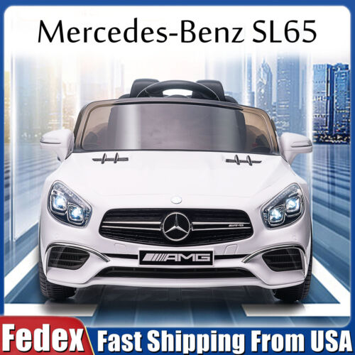 Mercedes Benz SL65 12V Kids Electric Ride-On Car - White with Remote Control and Mp3 Player
